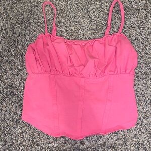 Hollister ruffled pink corset crop top